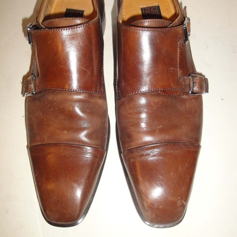 MERCANTI FIORENTINI BROWN LEATHER LOAFER, MENS SHOE SIZE 8.5 M